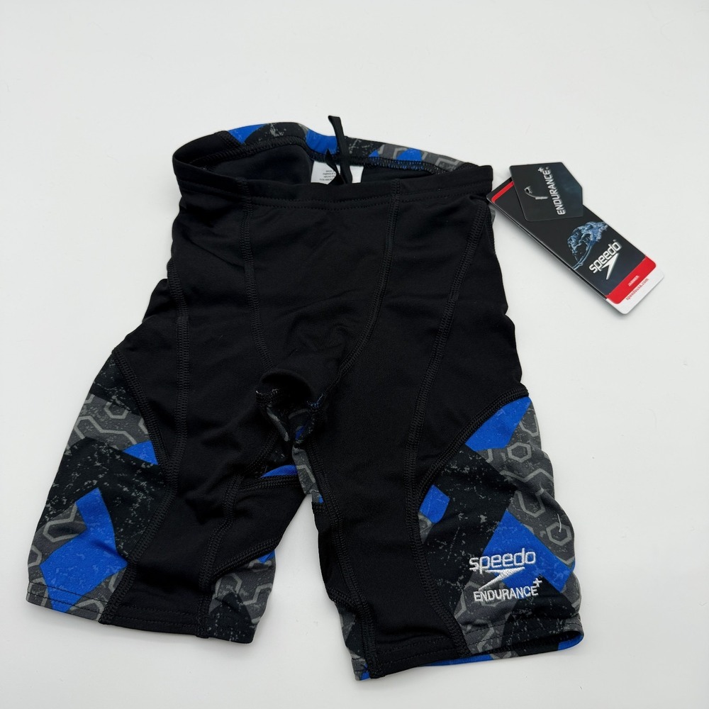 Speedo Ruse Blocks Jammer Youth/Mens 22 Endurance+ Black Blue Swim